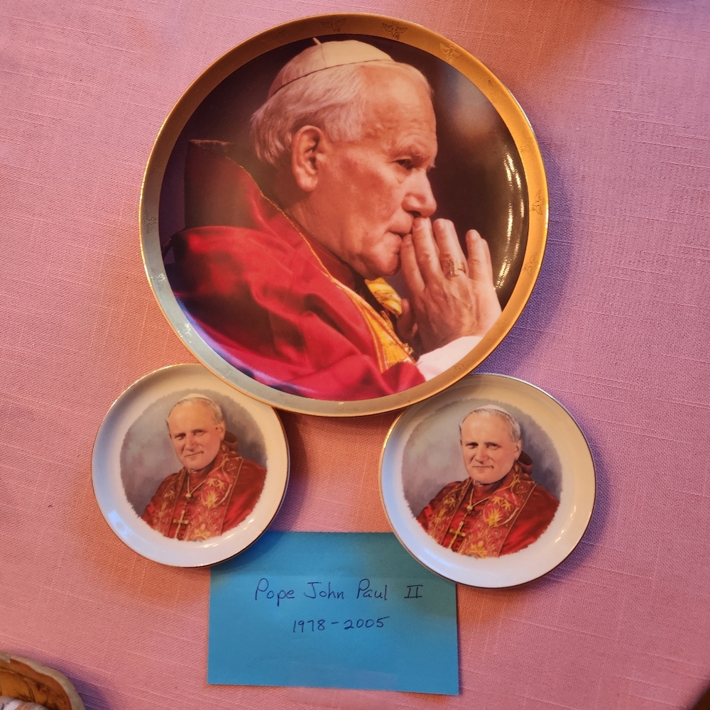 Ceramic Plate Set with Religious Portraits